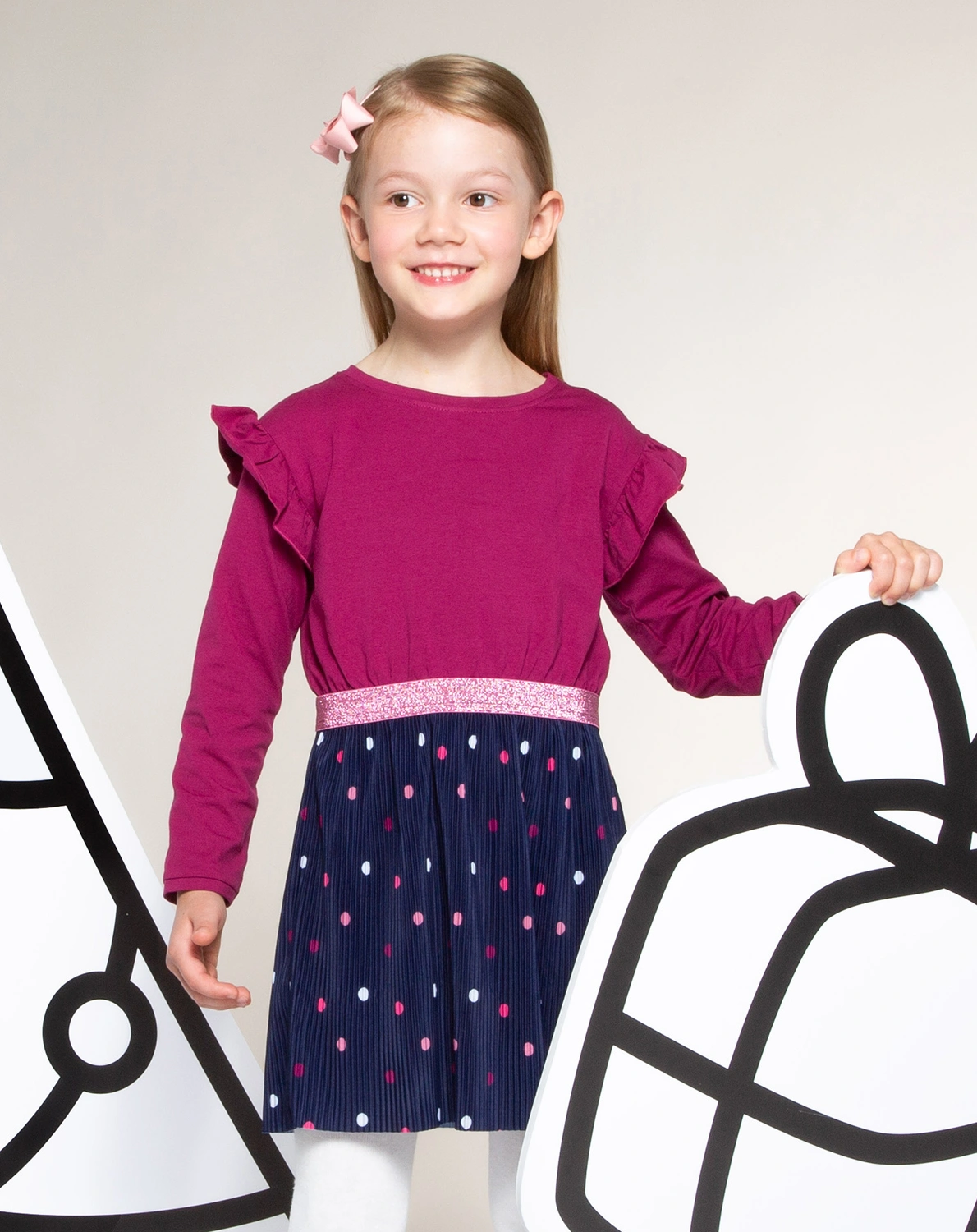 Langarmkleid PÜNKTCHEN in dunkelblau