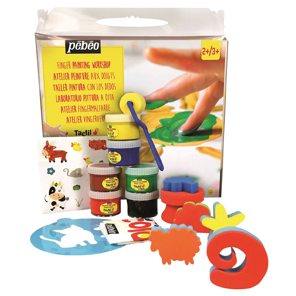 Coffret enfant atelier de peinture au doigt 6 pots 80ml