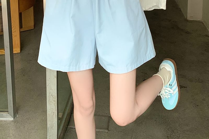 Iduna - Effen shorts met elastische taille