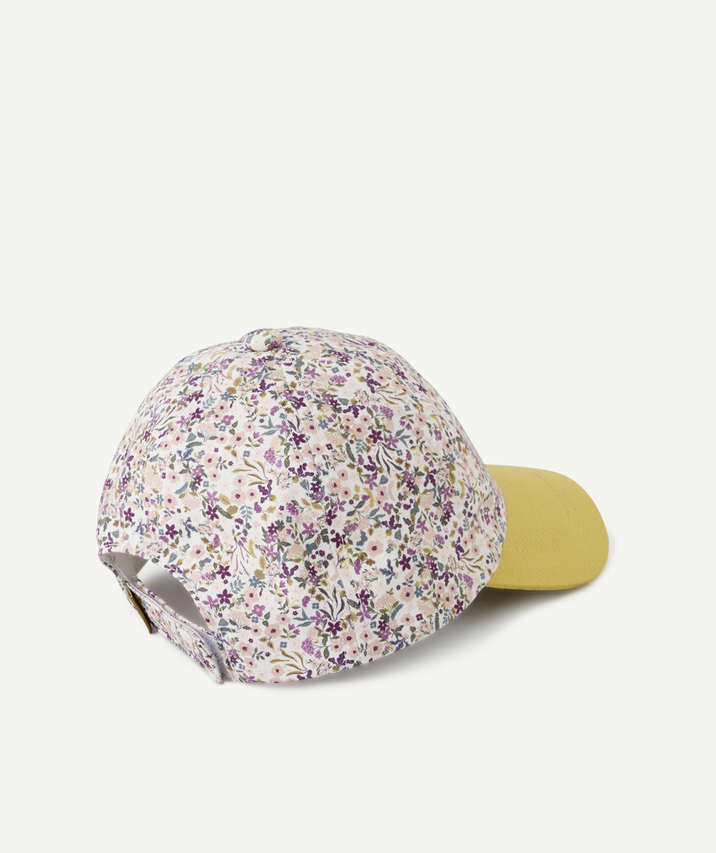 CASQUETTE BÉBÉ FILLE EN COTON IMPRIMÉE FLEURIE AVEC PATCH
