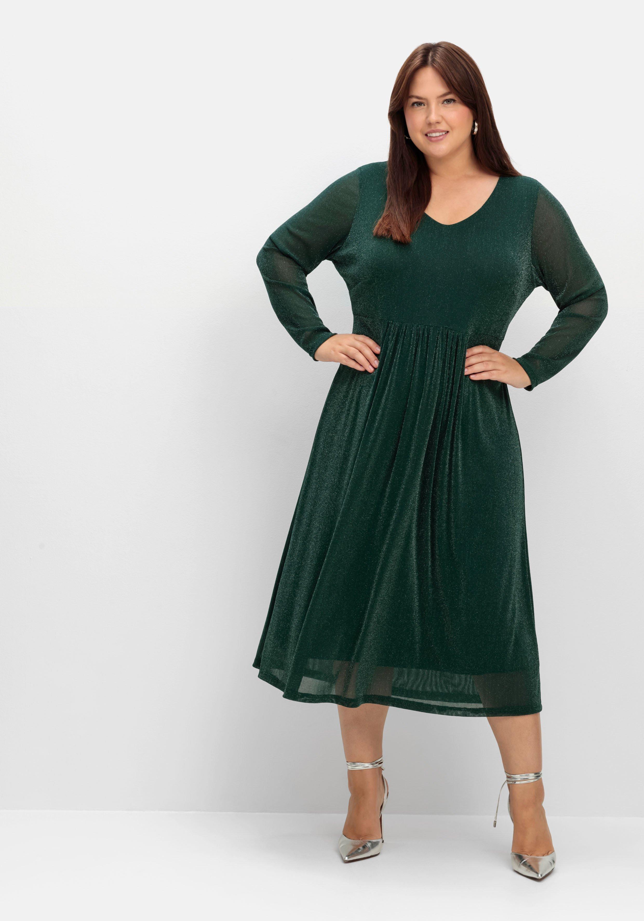 Abendkleid mit Mesh und Effektgarn