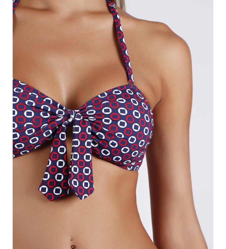 Admas Biquíni Bandeau Retro marinho