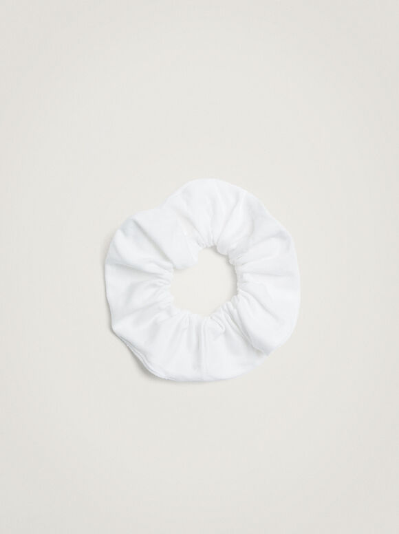Elástico de cabelo franzido - Branco