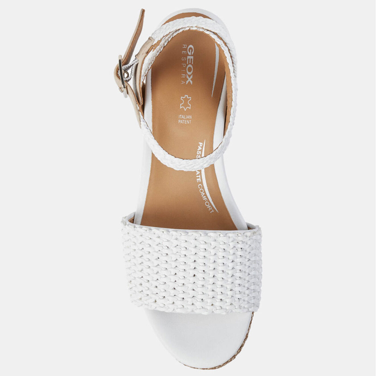 Geox Sandales Lipari blanc/beige - Talon 7 cm