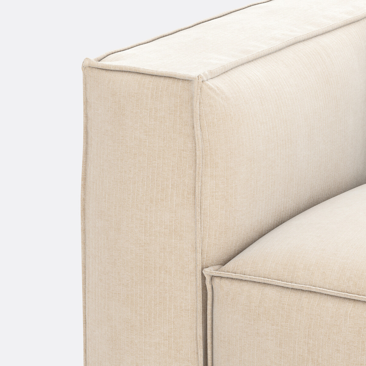 LA REDOUTE INTERIEURS<br>Sofá modular, 3 lugares e pufe, veludo vintage Seven