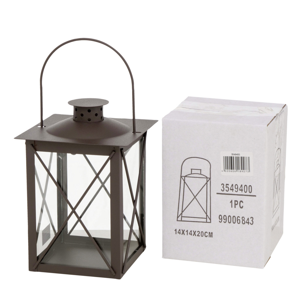 Indoor-Laterne - schwarz - 20 cm hoch