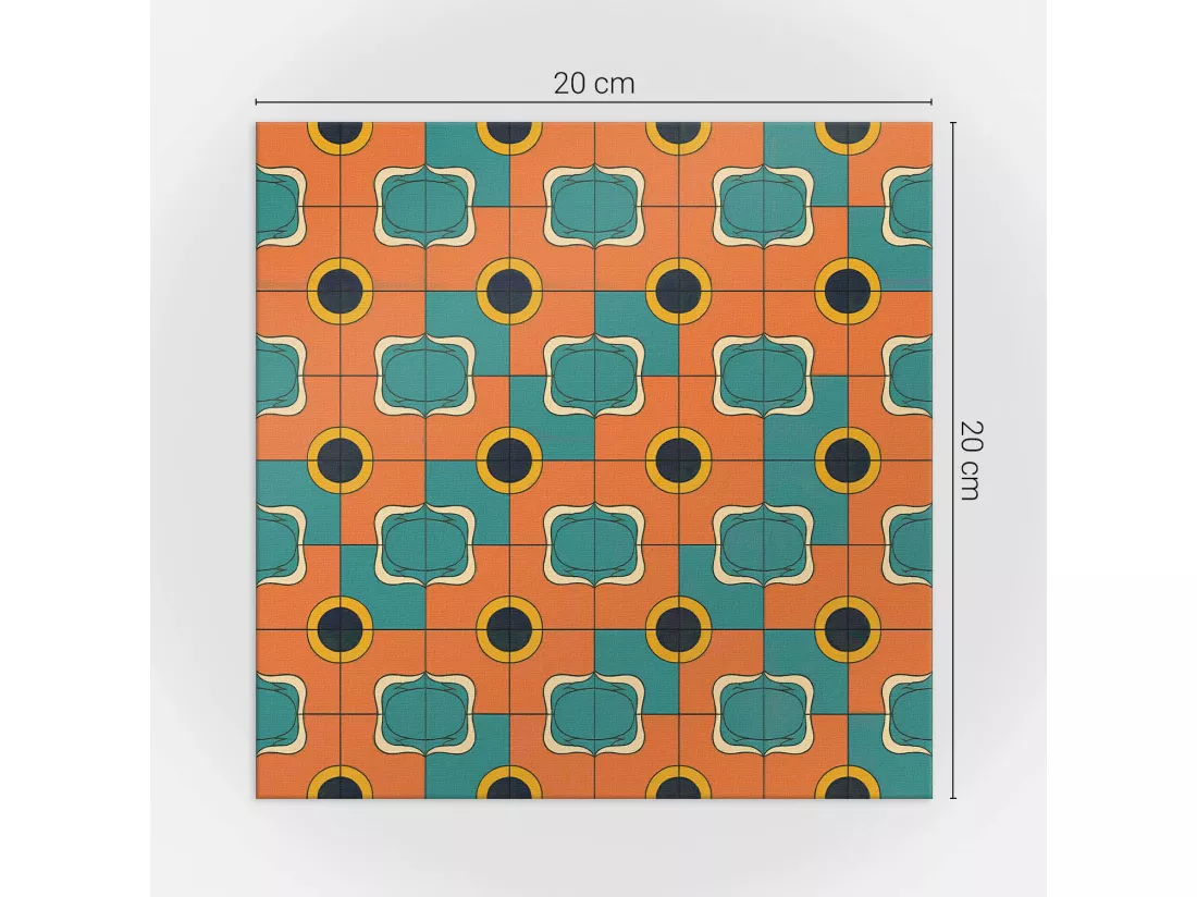 Carreaux autocollants PVC, Carrelage PVC adhésif - 20x20x20 - Motif géométrique abstrait
