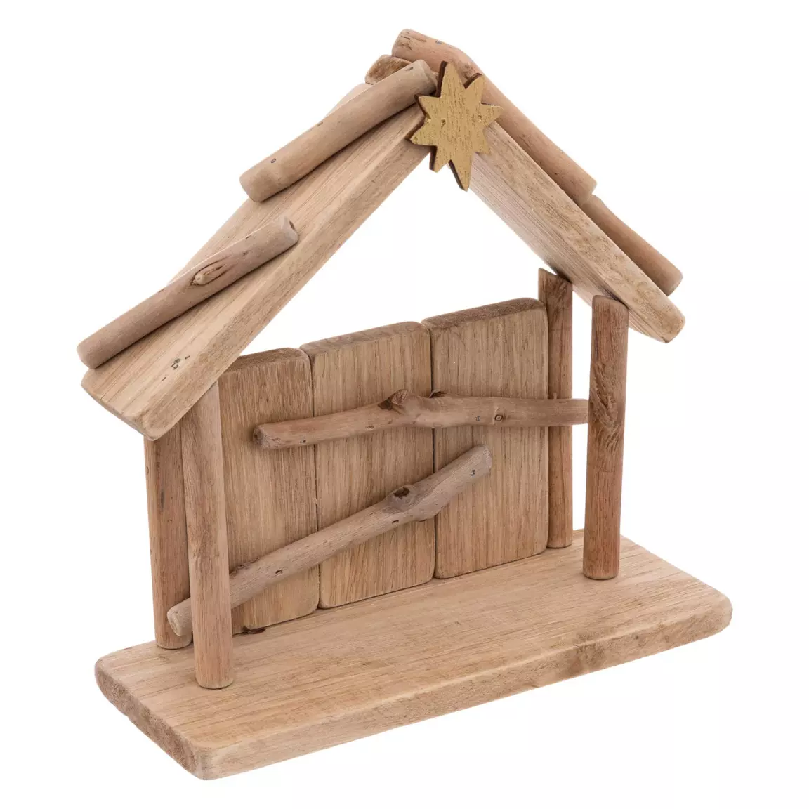 Crèche de Noël complète en bois (H19 cm) Sainte-Lucia