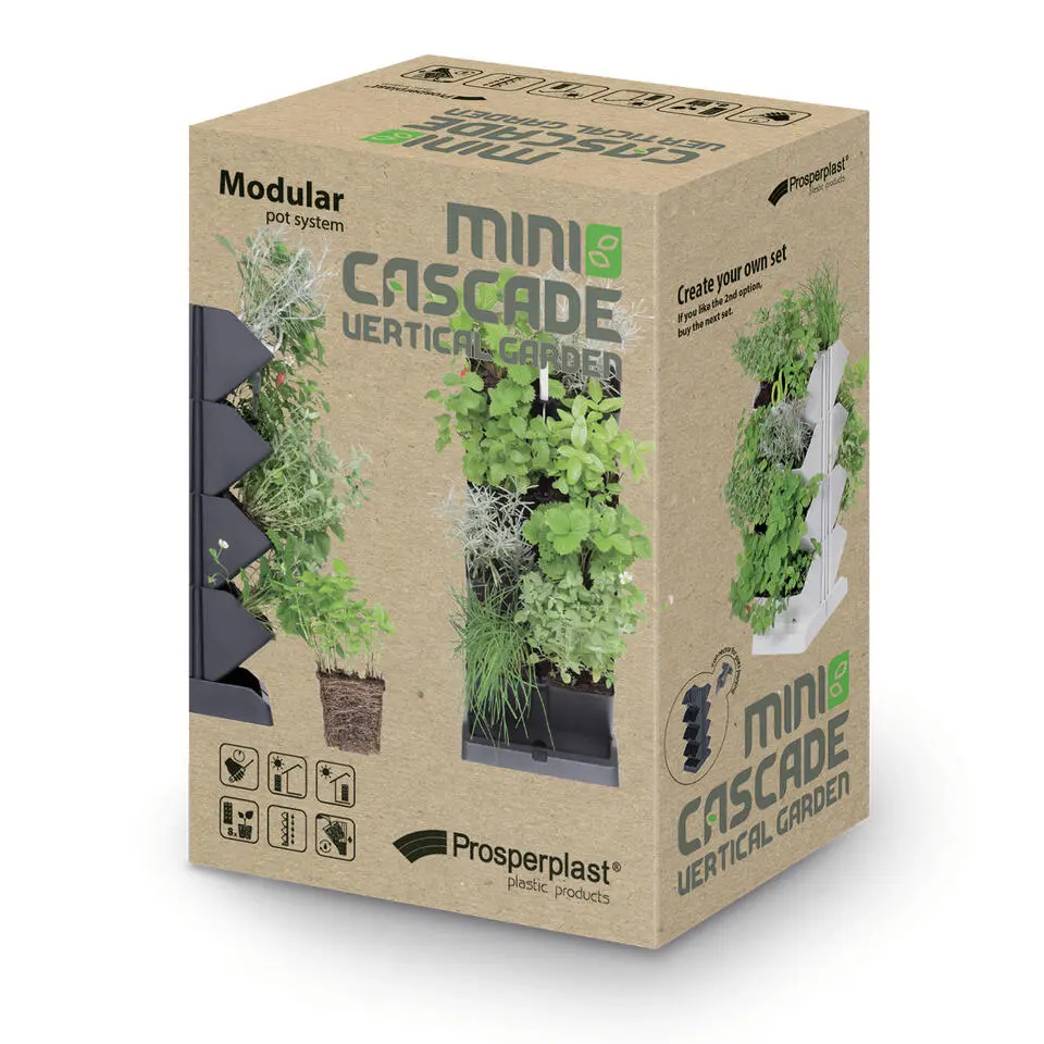 Prosperplast Kruidentuin - modulair - antraciet - 48 cm