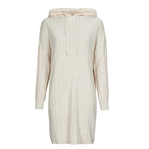 Only - ONLTESSA CAREY L/S HOOD DRESS NCA KNT - Beige