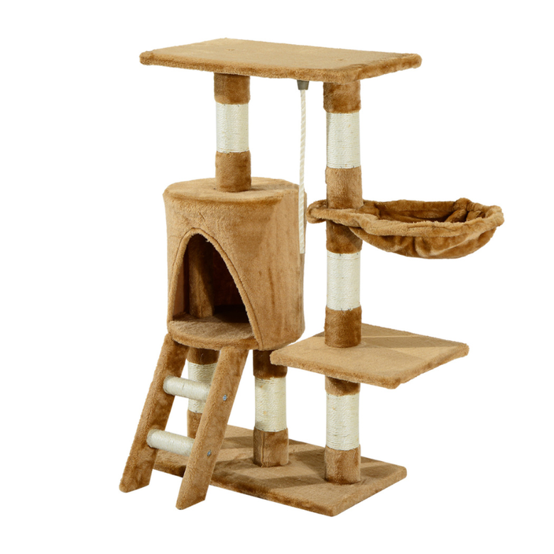 Arranhador Pawhut com ninho marrom para gatos