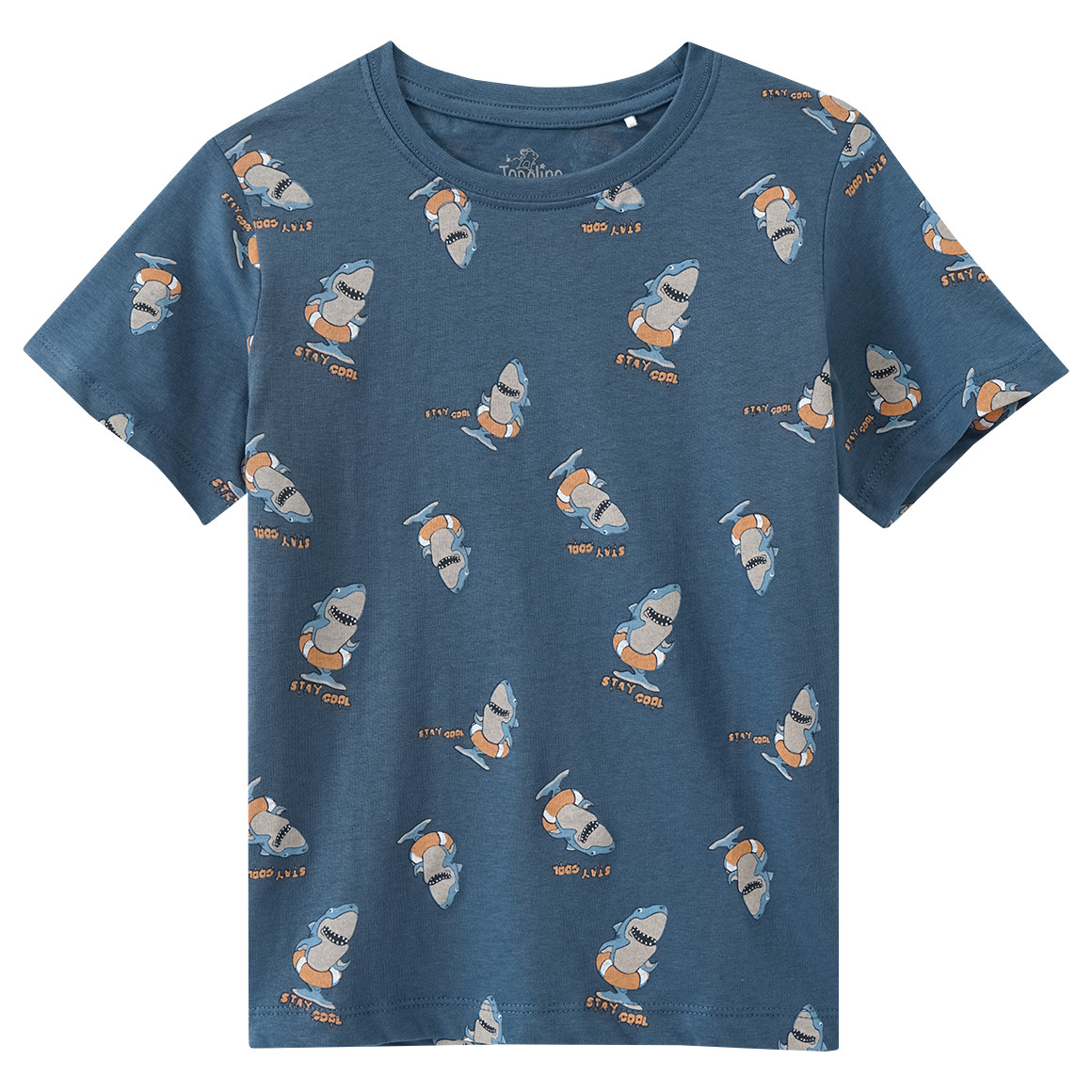 Topolino Jungen T-Shirt mit Hai-Motiven dunkelblau