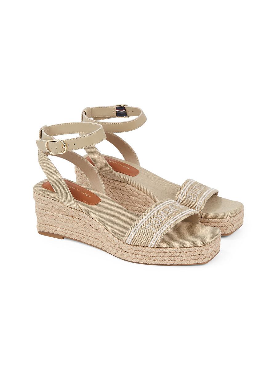 TOMMY HILFIGER<br>Sandálias de couro com salto