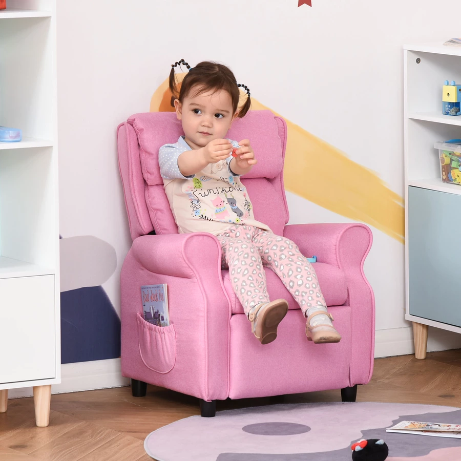 HOMCOM Kindersessel mit Liegefunktion rosa