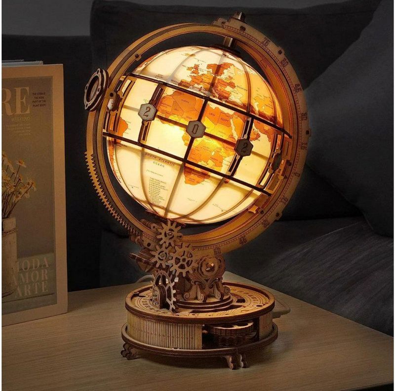 Robotime Lichtgevende Wereldbol ST003 - Houten modelbouwpakket