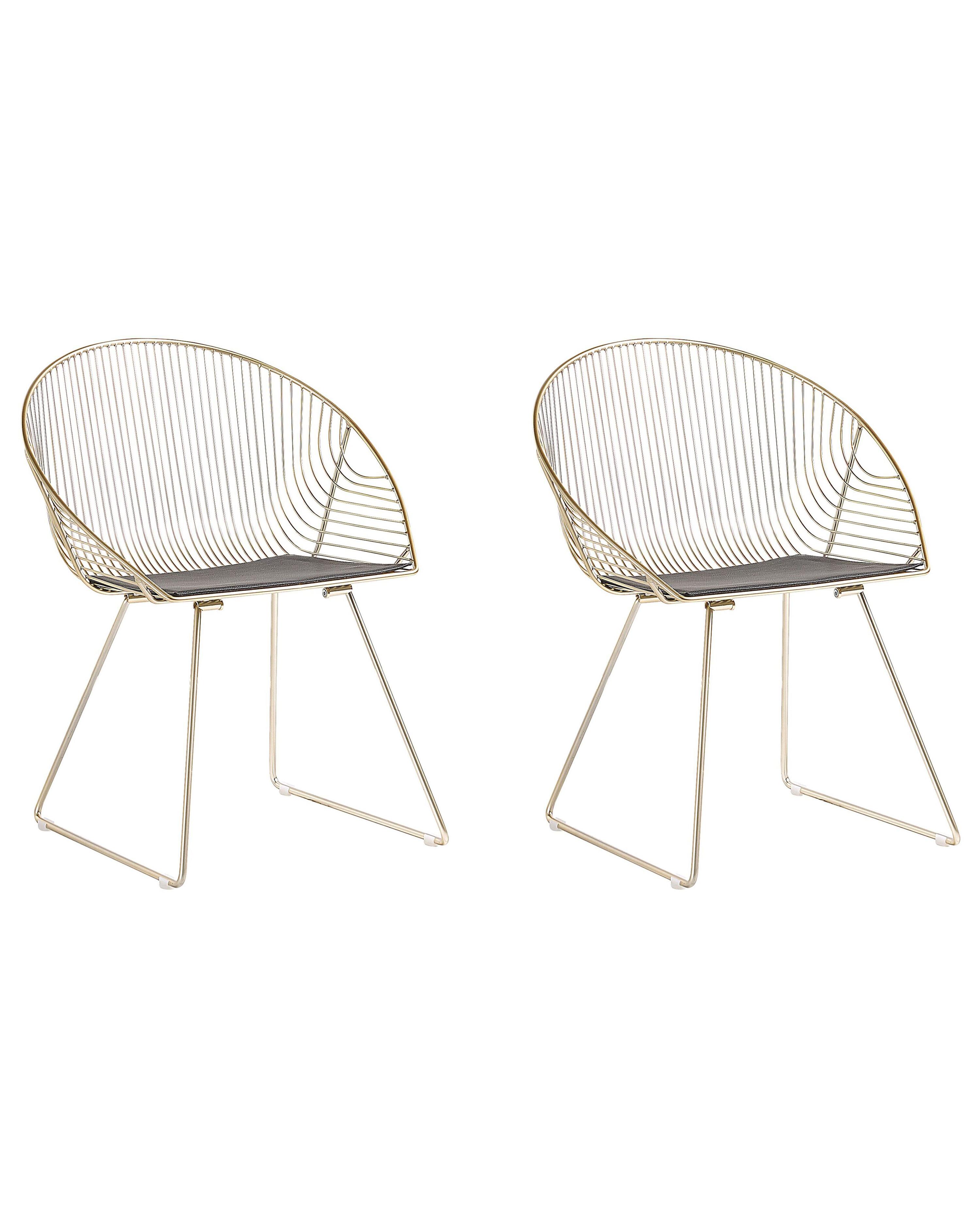 Set van 2 eetkamerstoelen AURORA Metaal Goud