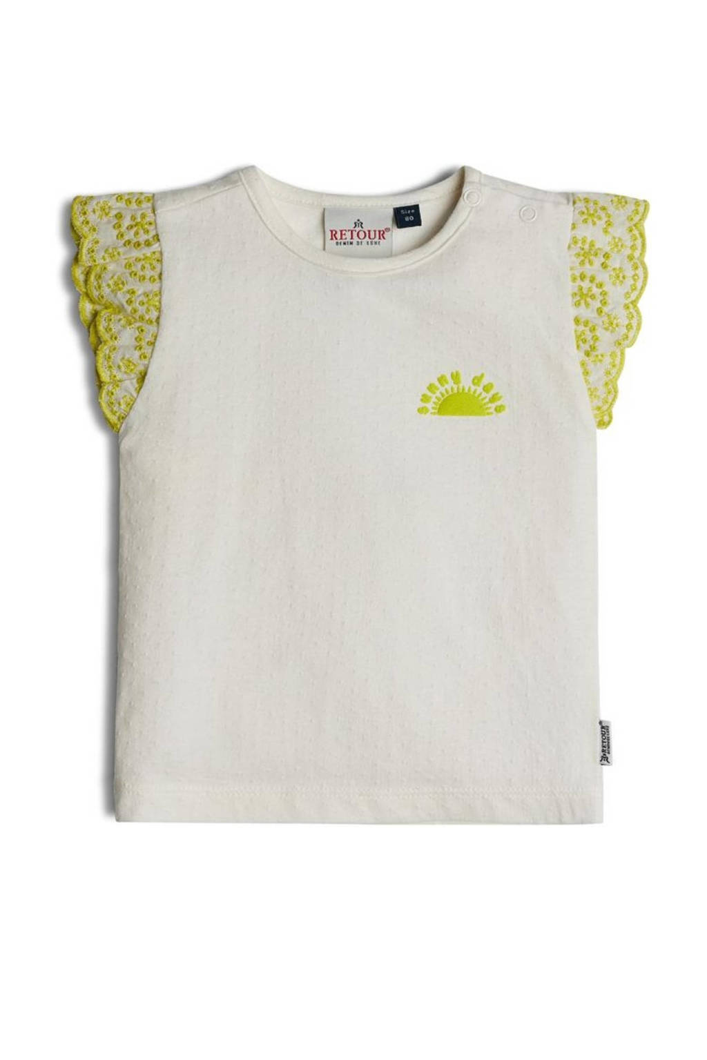 Retour Jeans T-shirt Nuria ecru/geel