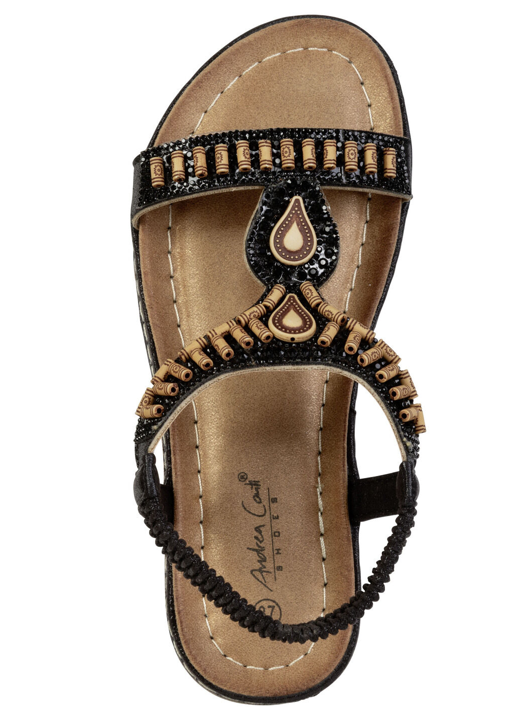 Andrea Conti, stylische Damen-Sandalen, Weite G, mit elastischem Fersenriemchen