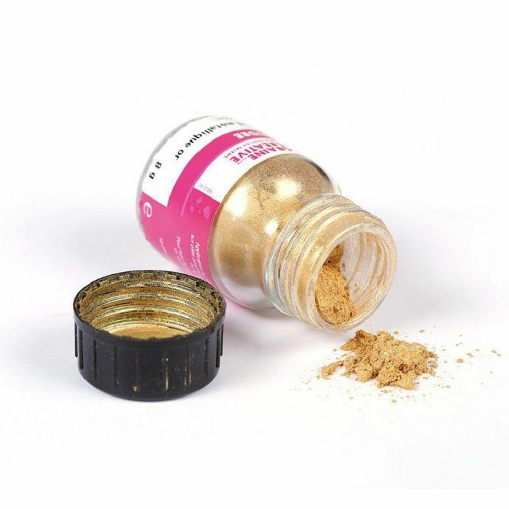 Poudre effet métallique doré pour pâte polymère 24 g
