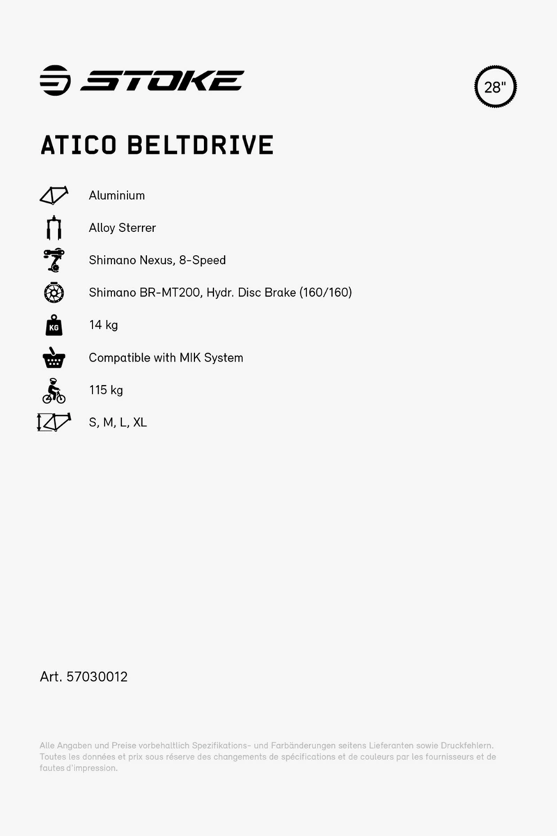 Stoke Atico Beltdrive 28 Citybike 2024