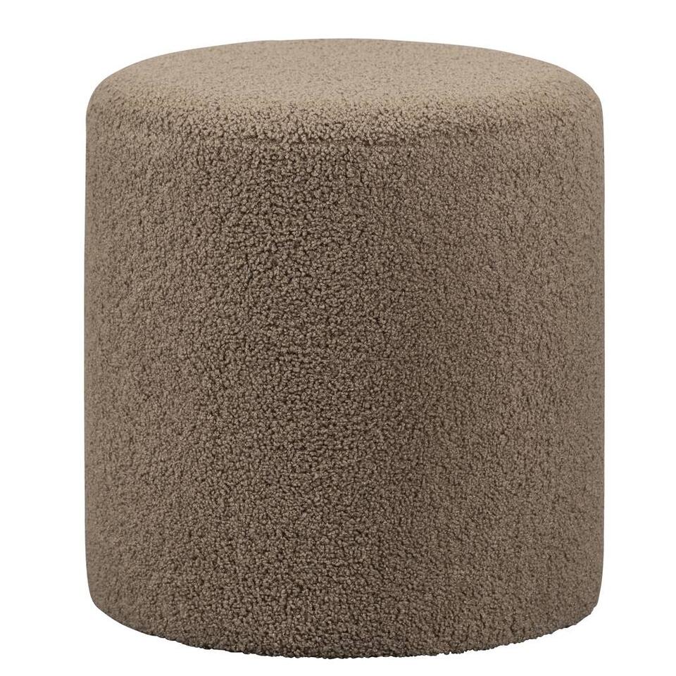 Hocker Wenen - Teddy taupe - 40xØ37 cm