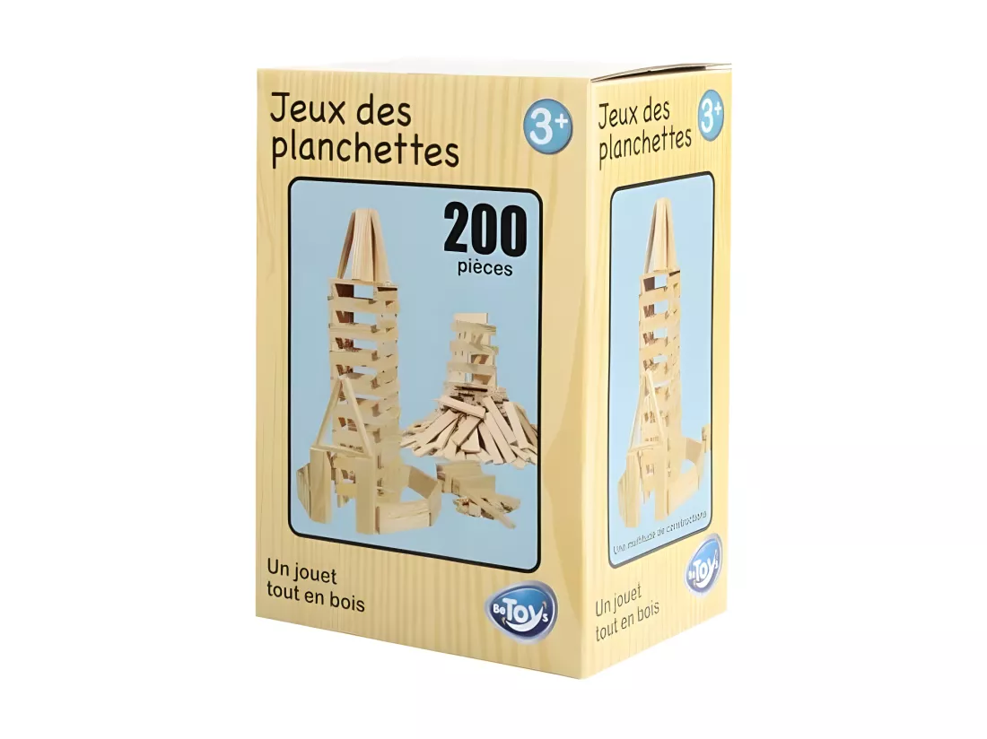 Coffret de 200 planchettes en bois - jeu de construction