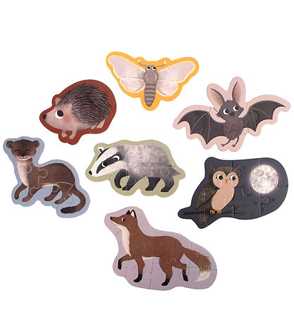 Filibabba Puzzlespiel - Fluoreszierend - 2-8 Teile - Tiere des W