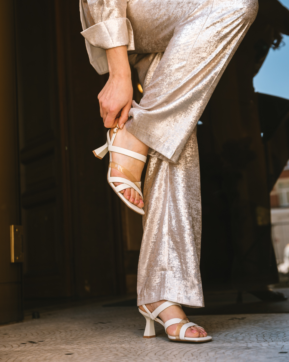 Di Lauro Wiamy-2 Off-White Damessandalen