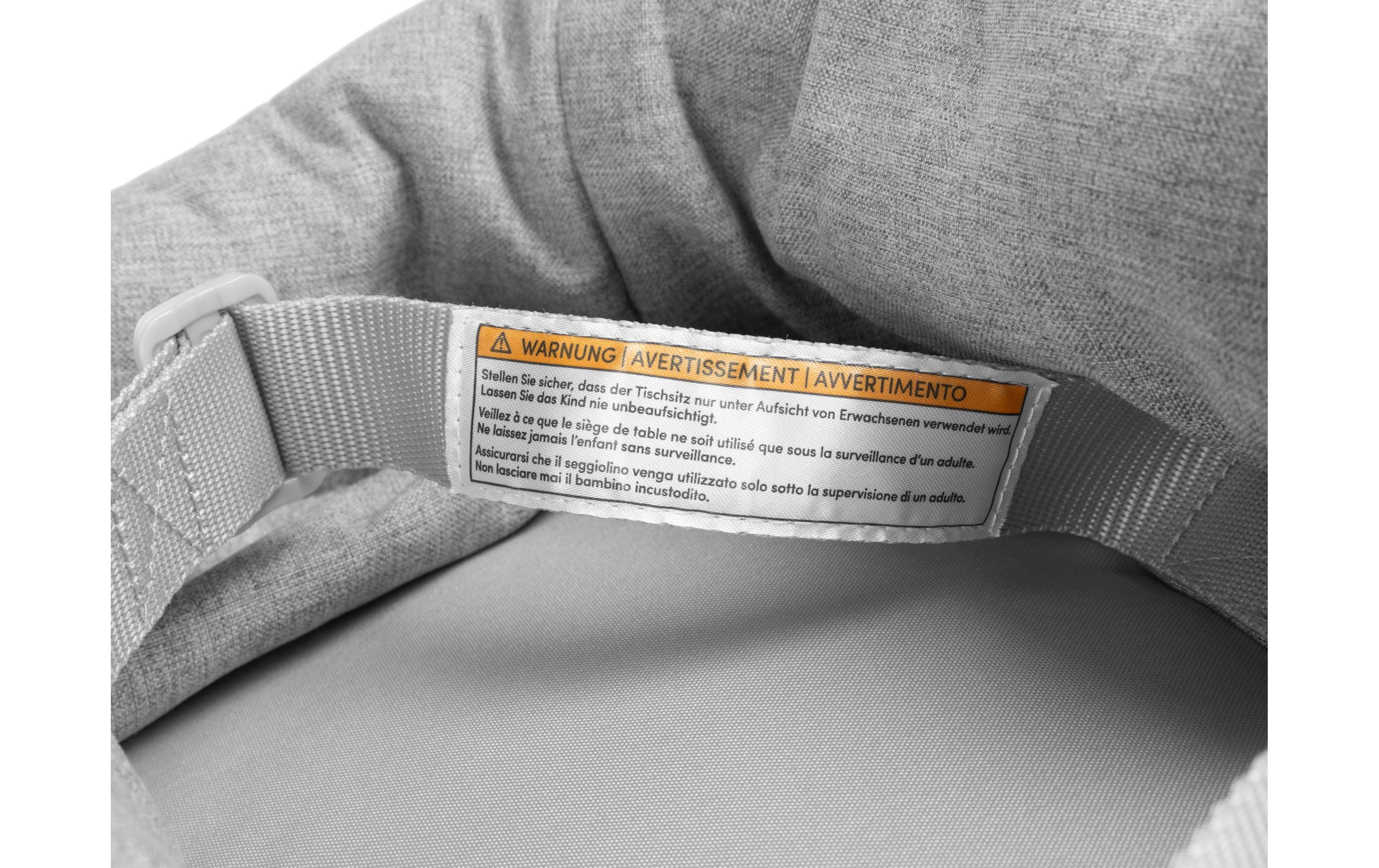 Tischsitz GrauBequemer und kompakter Sitzschutz für Babys