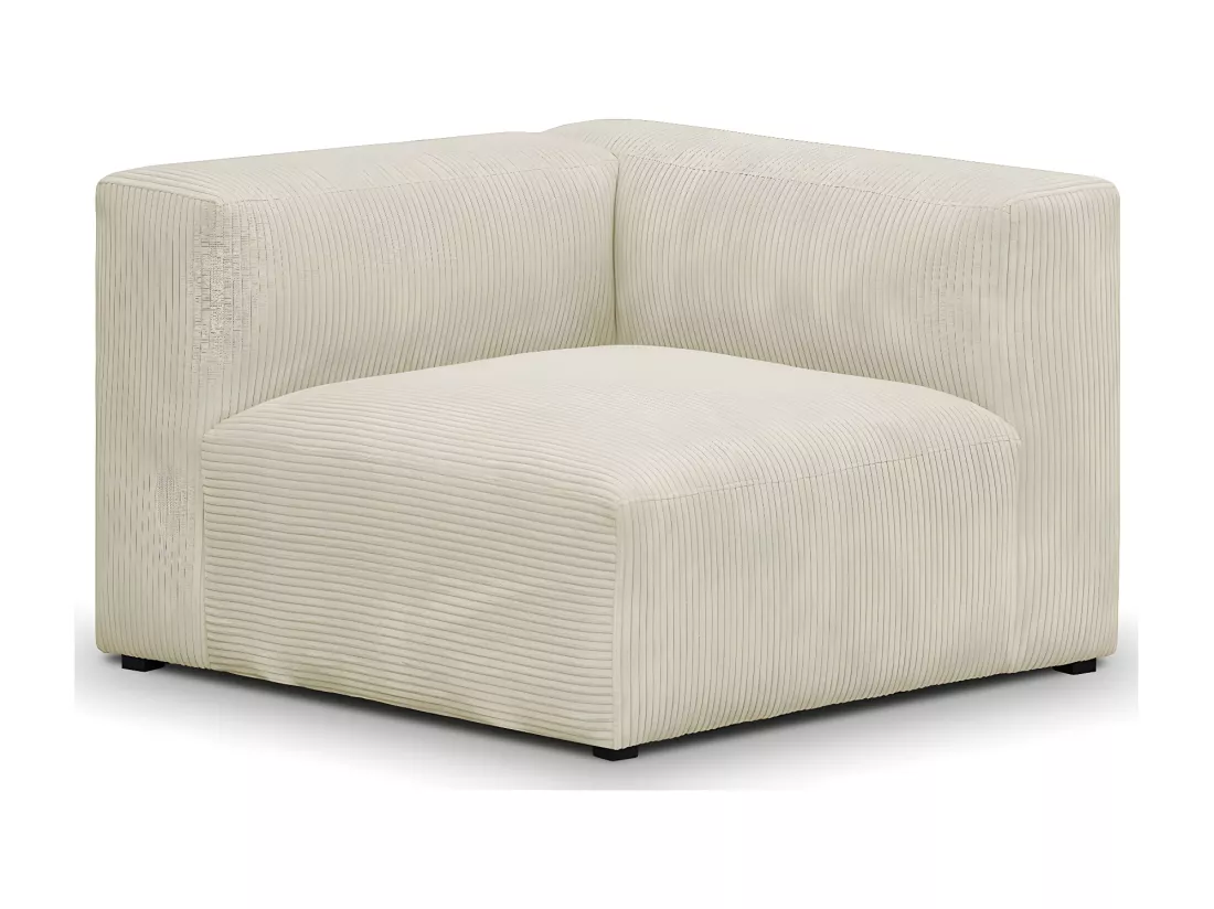 Chauffeuse d'angle à droite modulable en velours côtelé beige - Modulo