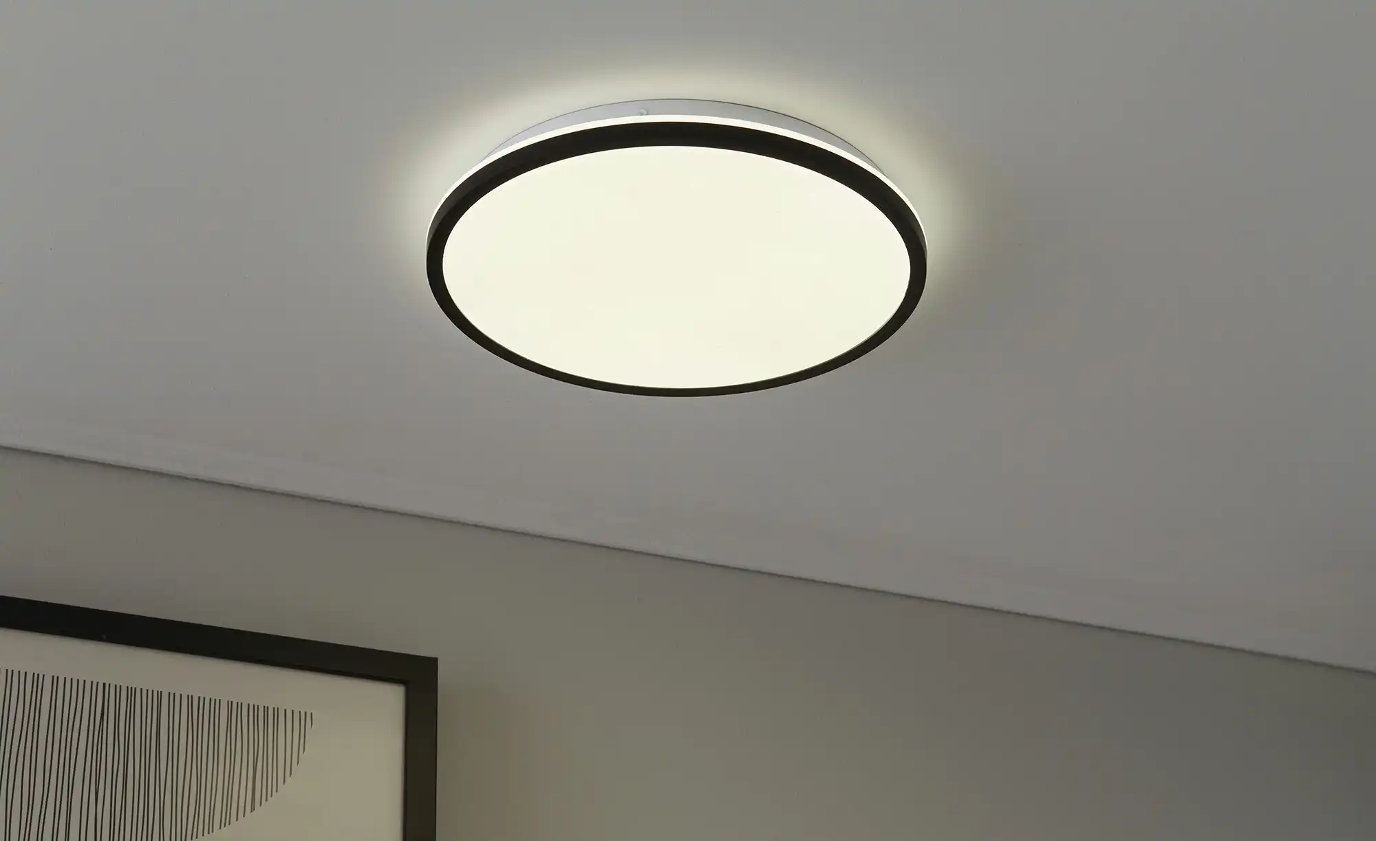 KHG LED-Deckenleuchte mit Backlight, schwarz