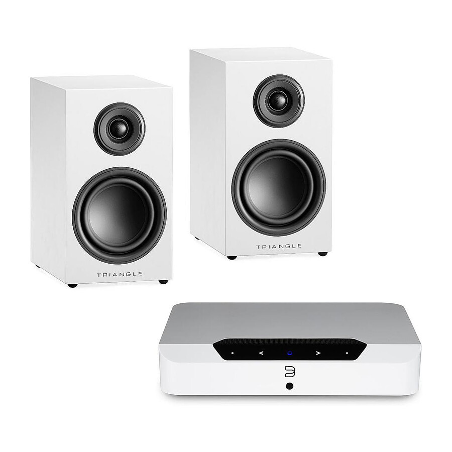 Bluesound Powernode Edge Blanc + Triangle Elara LN01 Blanc