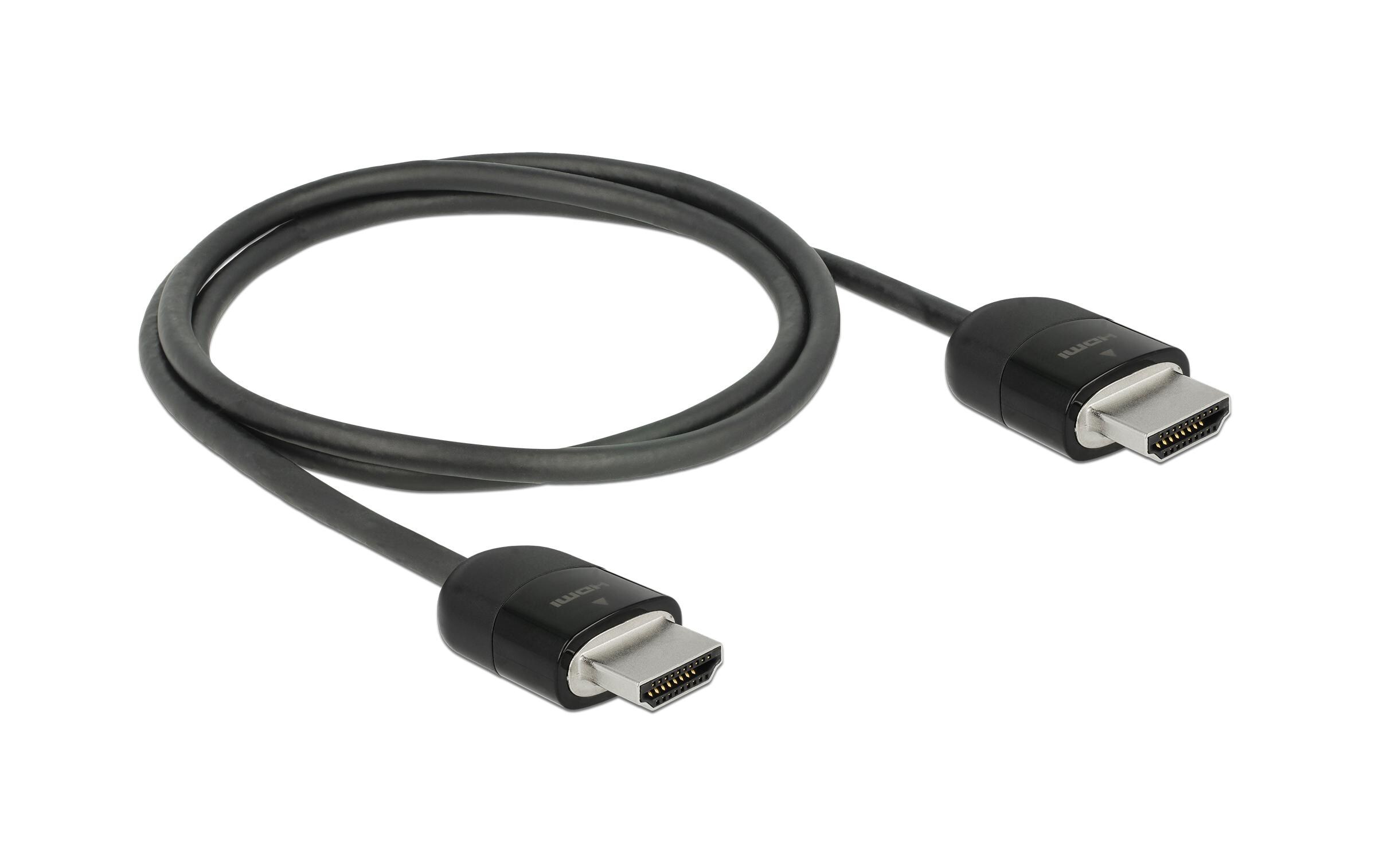 Kabel 4K 60Hz HDMI - HDMI, 1 m, SchwarzDelock Premium HDMI Kabel 4K 60 Hz 1 m