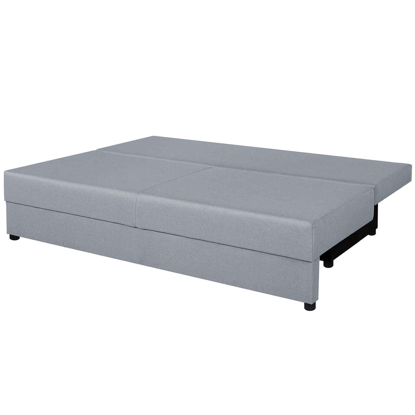 Schlafsofa - silber - Webstoff - Staukasten