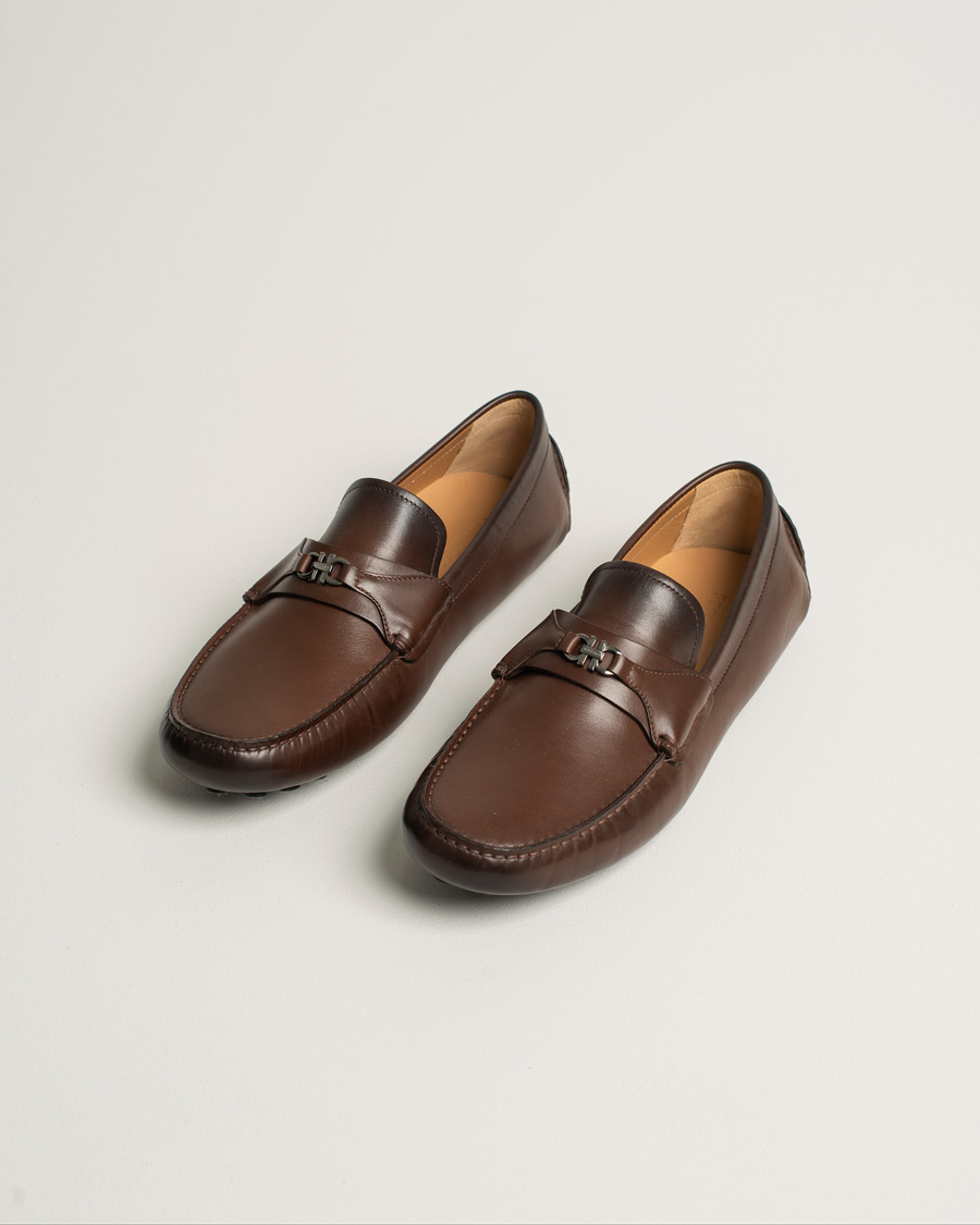 Ferragamo Driver Gancini Ornament Brown Calf UK8,5 - EU42,5