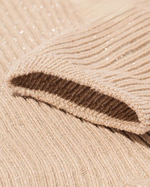 chaussettes avec paillettes en coton beige