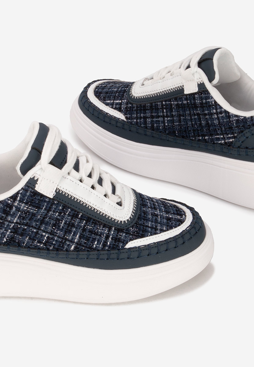Baskets pour femme en cuir marine Elvia
