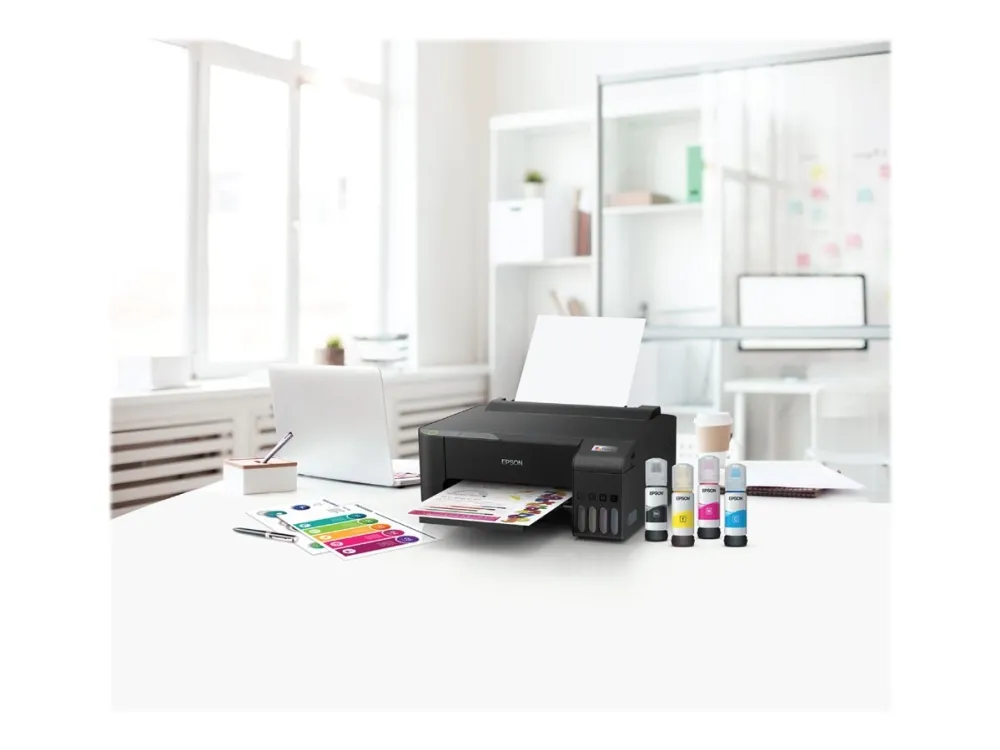 Epson EcoTank L1250 - Printer - farve - blækprinter - kan genopfyldes - A4 - 5760 x 1440 dpi - op til 10 spm (mono) / op til 5 spm (farve) - kapacitet: 100 ark - USB, Wi-Fi - sort