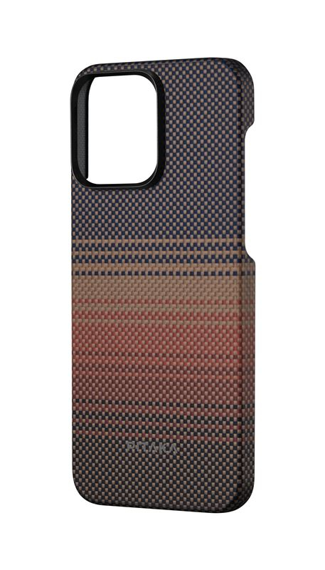 iPhone 15 Pro MagEZ 5 Fushion Weaving MagSafe Aramid Schutzhülle (KI1501SU) - Sunset (Rot / Schwarz)