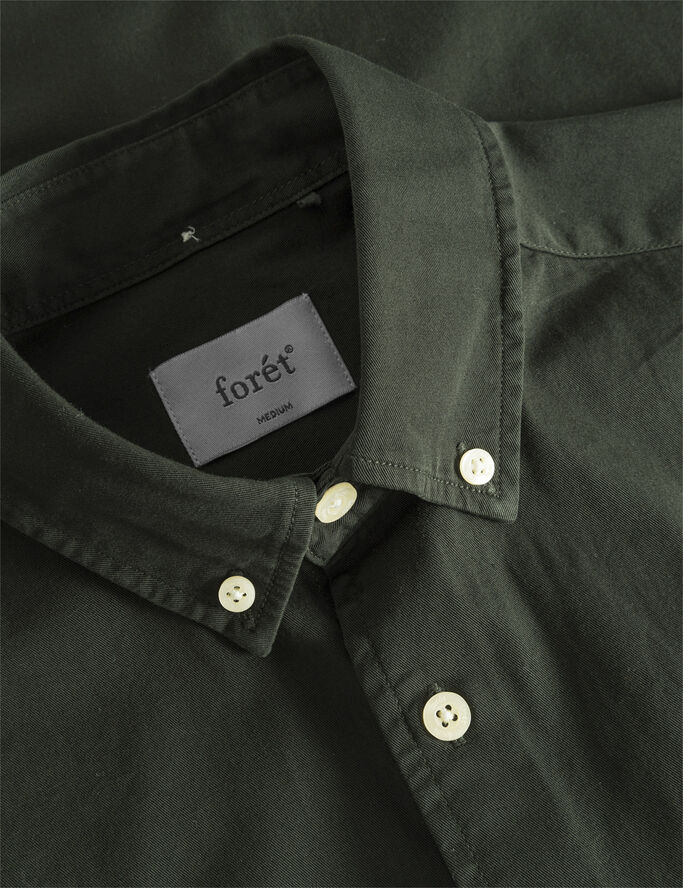 Forét CAMP LIGHT TWILL SHIRT Dark moss