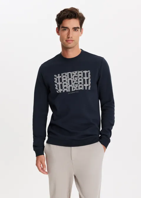 Sweater met merk print blauw (BLW.D)