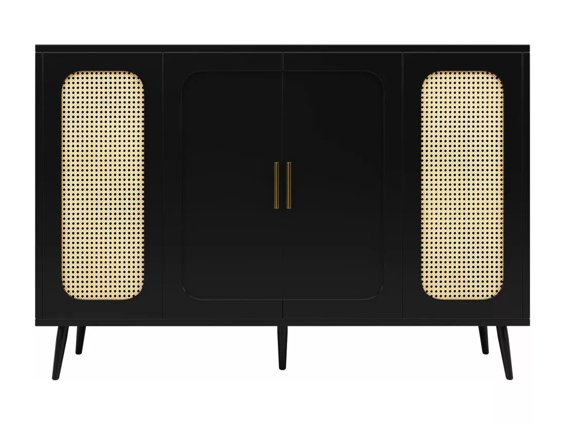 Buffet noir avec de nombreux rangements,d120cm×h89cm