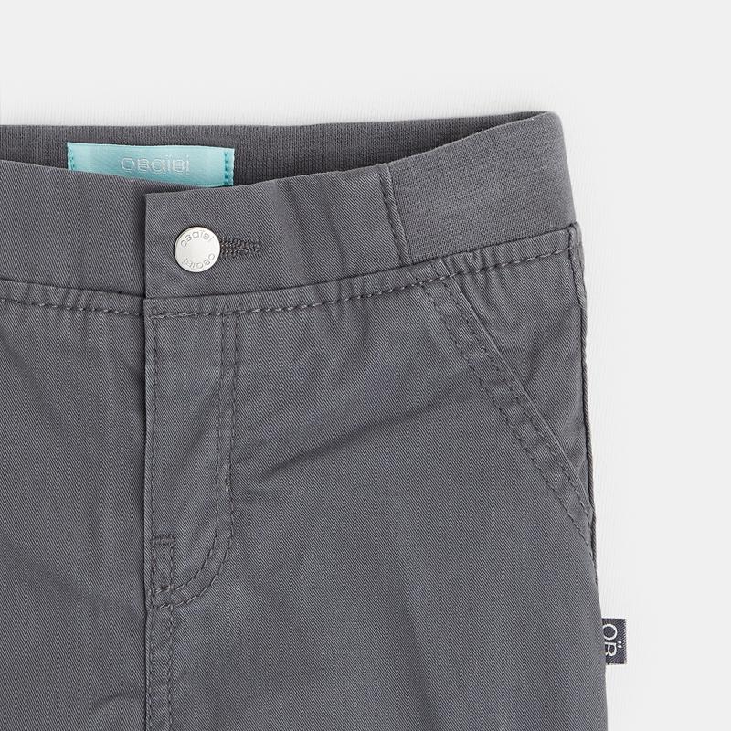 Pantalon toile effet denim doublé gris bébé garçon Gris ou noir