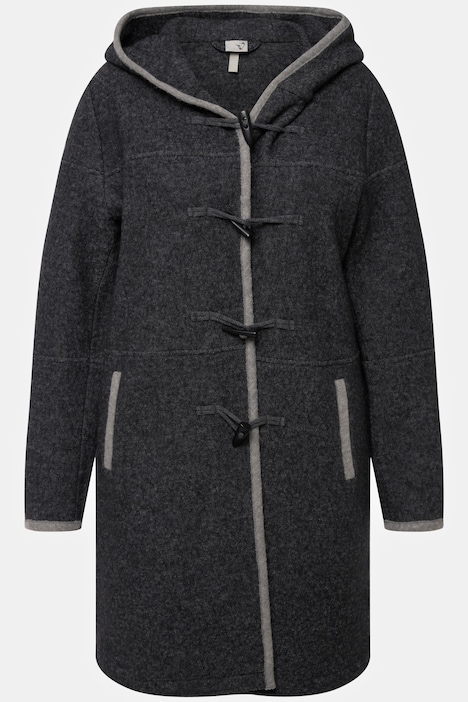 Boiled-Wool-Jacke, Quernähte, Knebelknöpfe, Schmuckpaspel