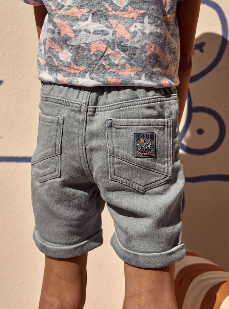 Bermuda regular denim clair