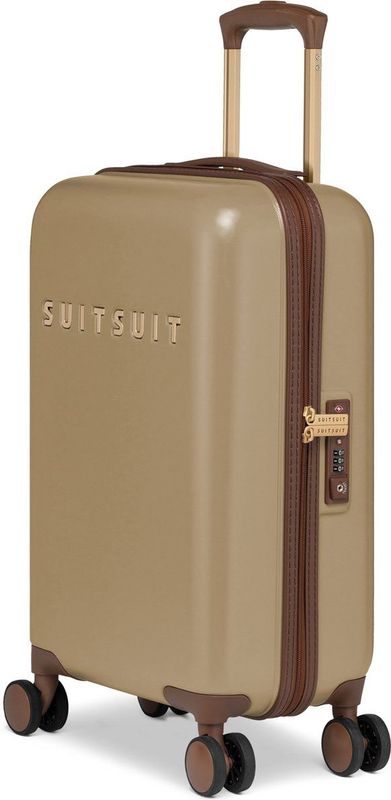 SUITSUIT Fab Seventies - Handbagage koffer - TSA Slot - 4 wielen - 33L - 55cm - Beige