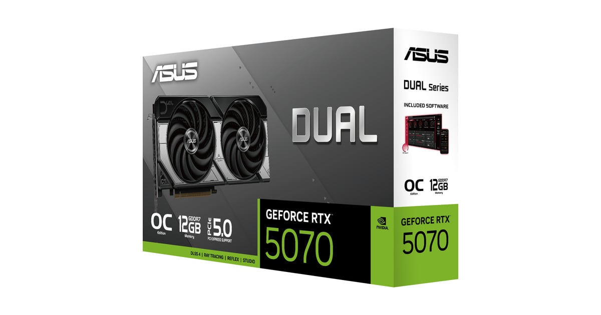 ASUSDUAL GeForce RTX 5070 OC grafische kaart  (3x DisplayPort, 1x HDMI)