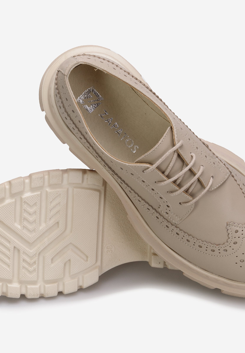 Chaussures brogue pour femme beige Henise V3