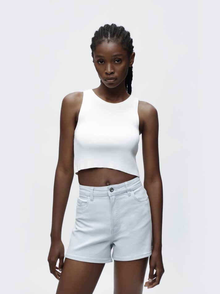 Shorts jeans básicos - Azul claro