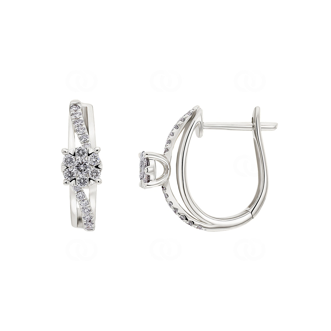 0.26 Karat Diamant-Kreolen 750/18 K Weissgold